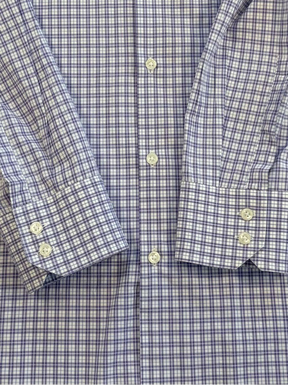 HUGO BOSS Regular Fit Purple Plaid Button Down Shirt Mens 16.5R Cotton - Picture 7 of 8